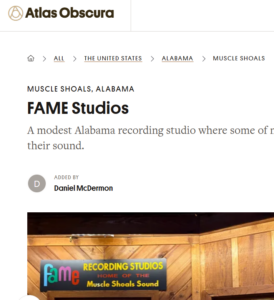 FAME Studios in Atlas Obscura